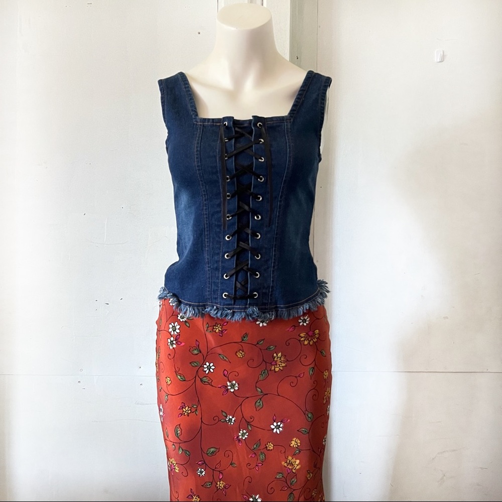 denim extreme y2k corset top